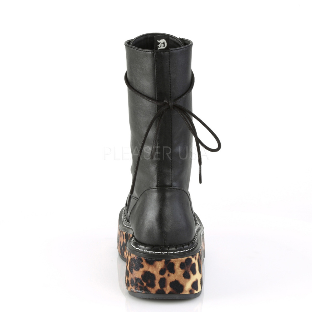 Gothic Leopard Platform Lace Up Boots - Picture 4 of 5